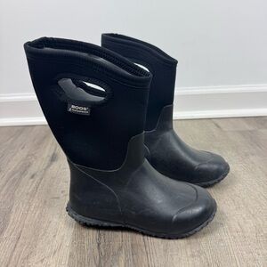 Bogs Durham Solid Winter Boots Kids Size 1 Black Neoprene Waterproof Pull On